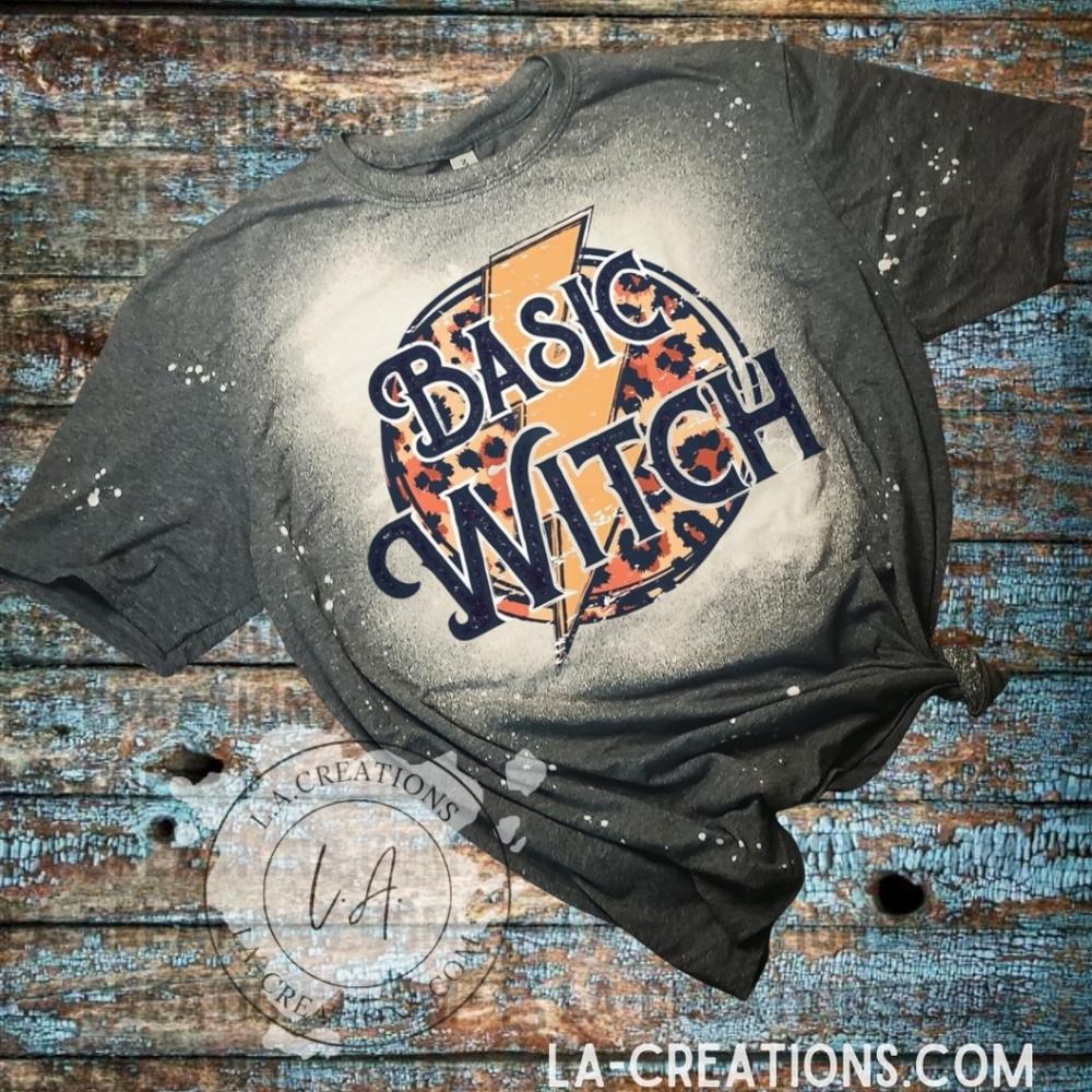Basic Witch Halloween - Bleached Tee S-3x